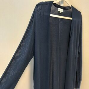 Wonderly XXL Open Front Pointelle Knit Longline Cardigan‎ Sweater Minimal Career